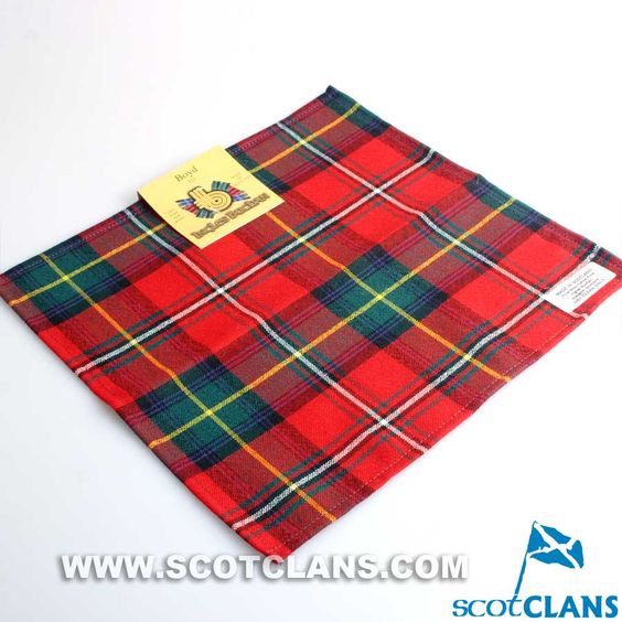 Wool Tartan Pocket Square in Boyd Tartan