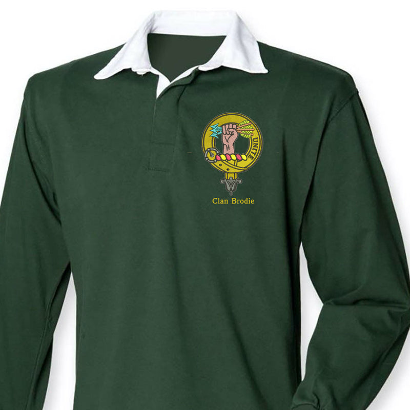 Brodie Clan Crest Embroidered Rugby Shirt