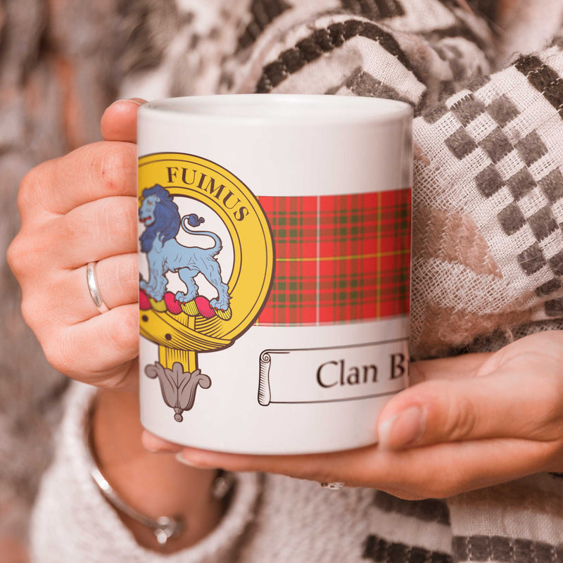 Bruce Clan Crest and Tartan Mug
