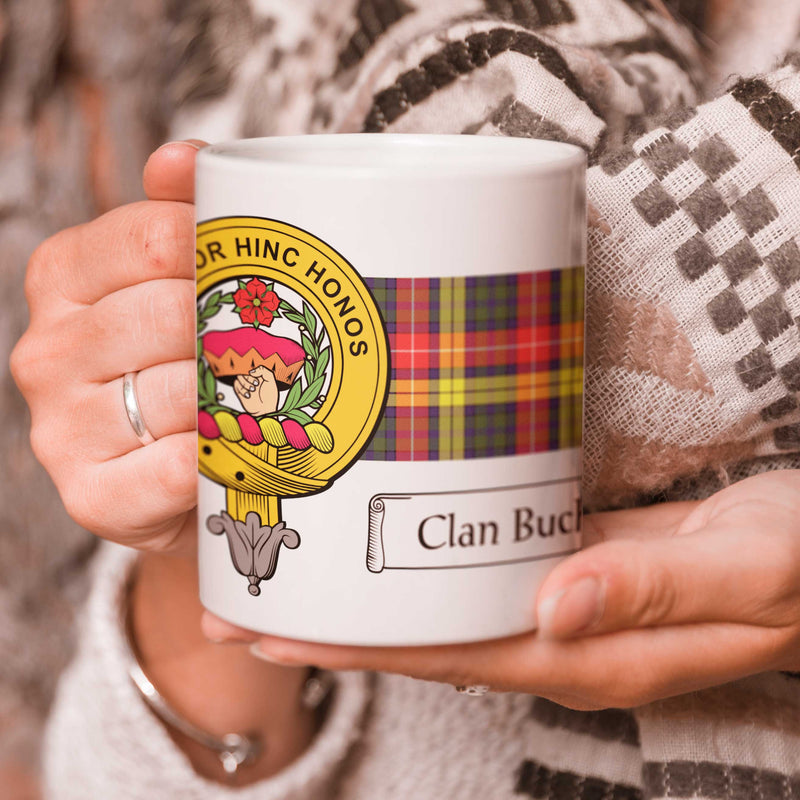Buchanan Clan Crest and Tartan Mug