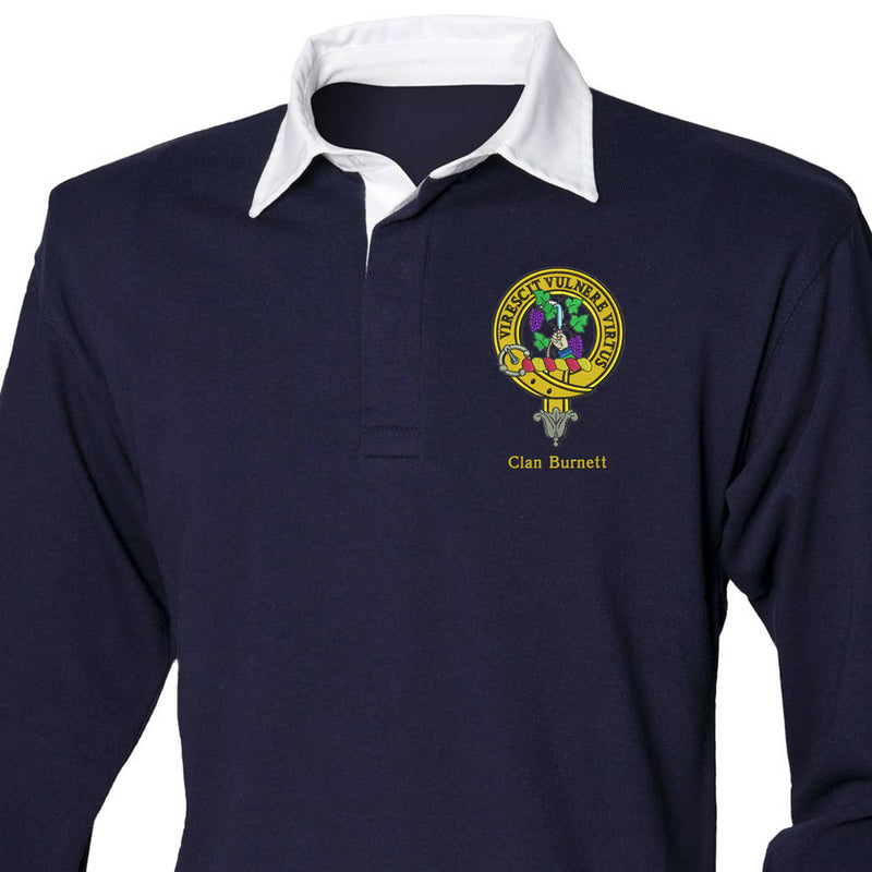 Burnett Clan Crest Embroidered Rugby Shirt
