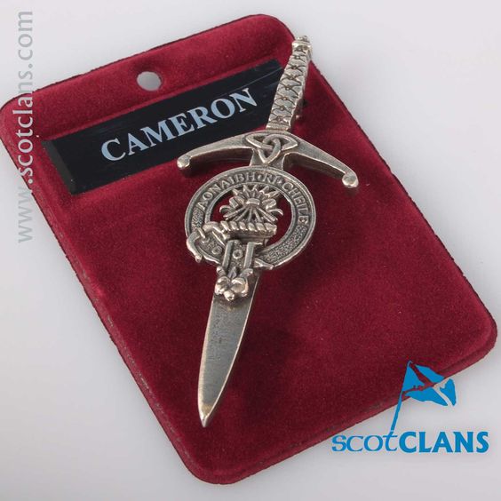Clan Crest Pewter Kilt Pin with Cameron Crest