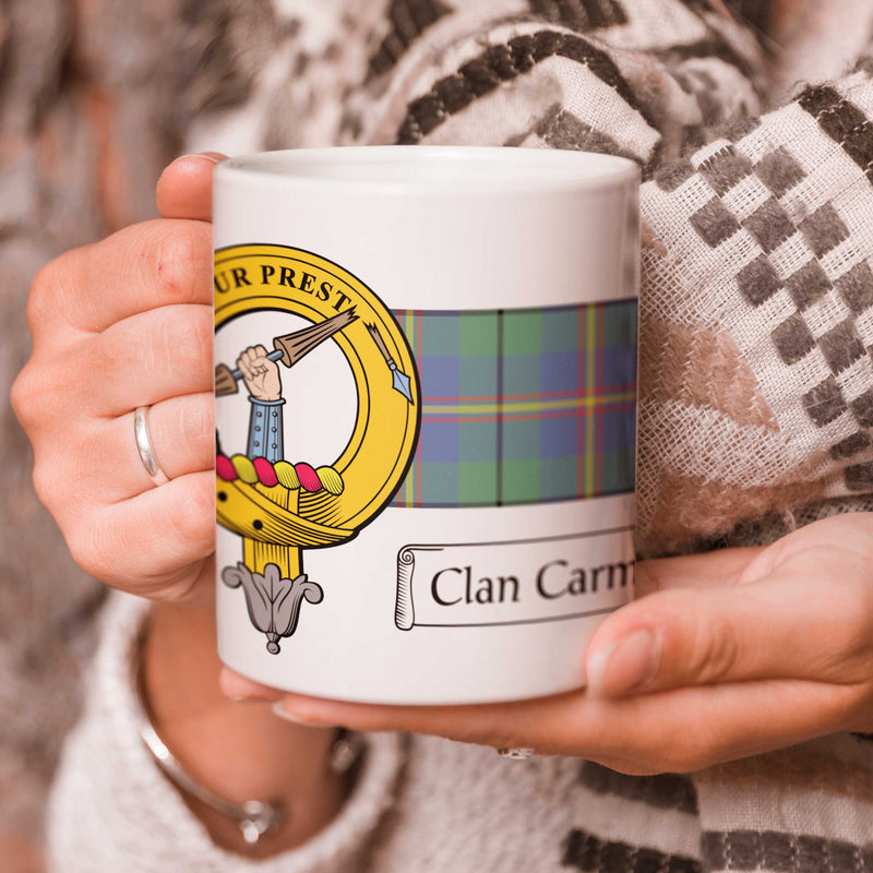 Carmichael Clan Crest and Tartan Mug