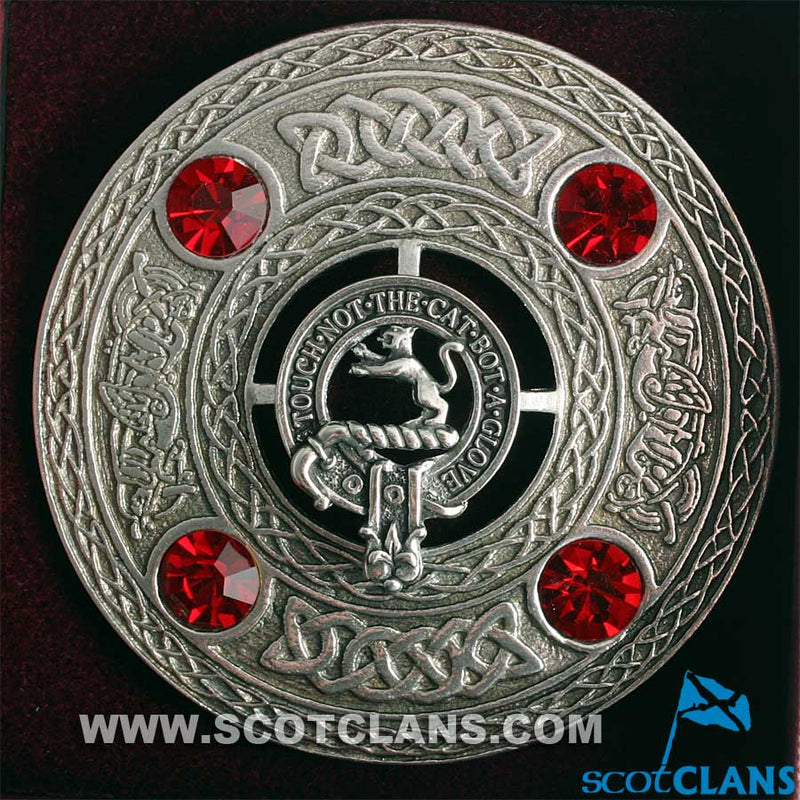 Chattan Clan Crest Pewter Plaid Brooch