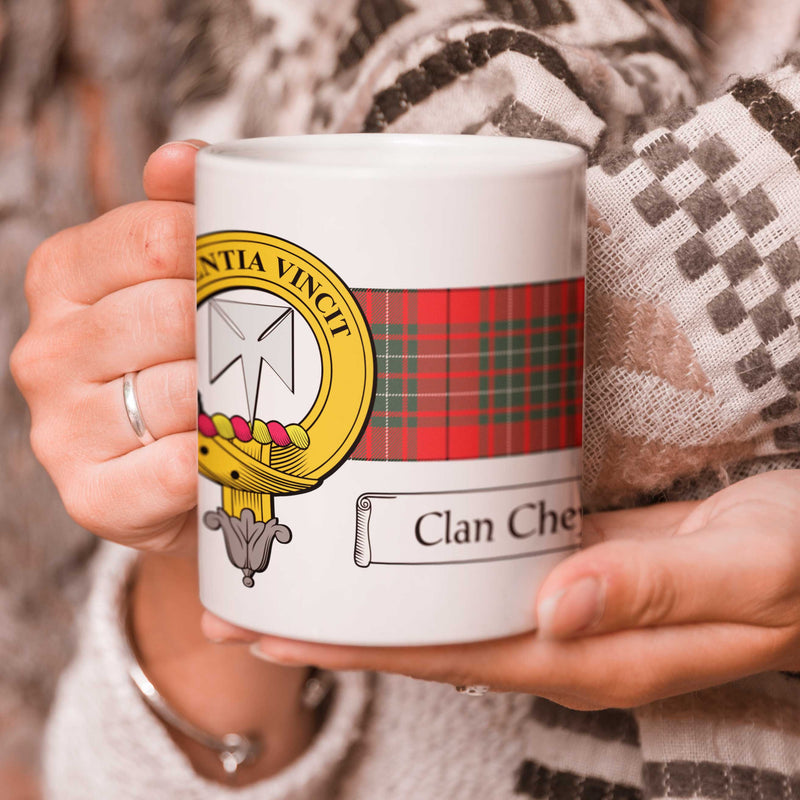 Cheyne Clan Crest and Tartan Mug
