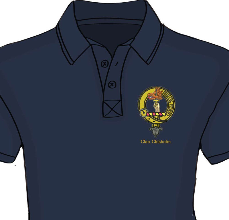 Chisholm Clan Crest Embroidered Polo