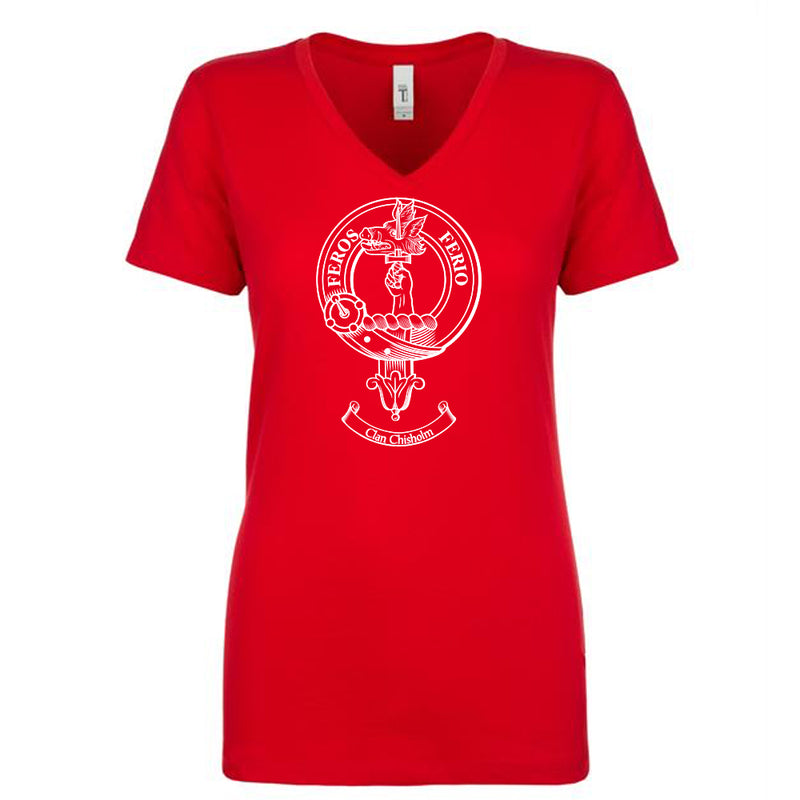 Chisholm Clan Crest Ladies Ouline T-Shirt