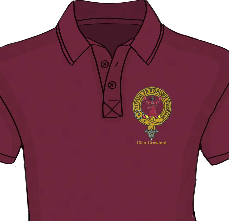 Crawford Clan Crest Embroidered Polo