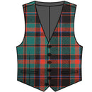 Cumming Hunting Ancient Gents Waistcoat featuring luxurious wool tartan fabric and elegant black satin back, perfect for both formal and semi-formal occasions.