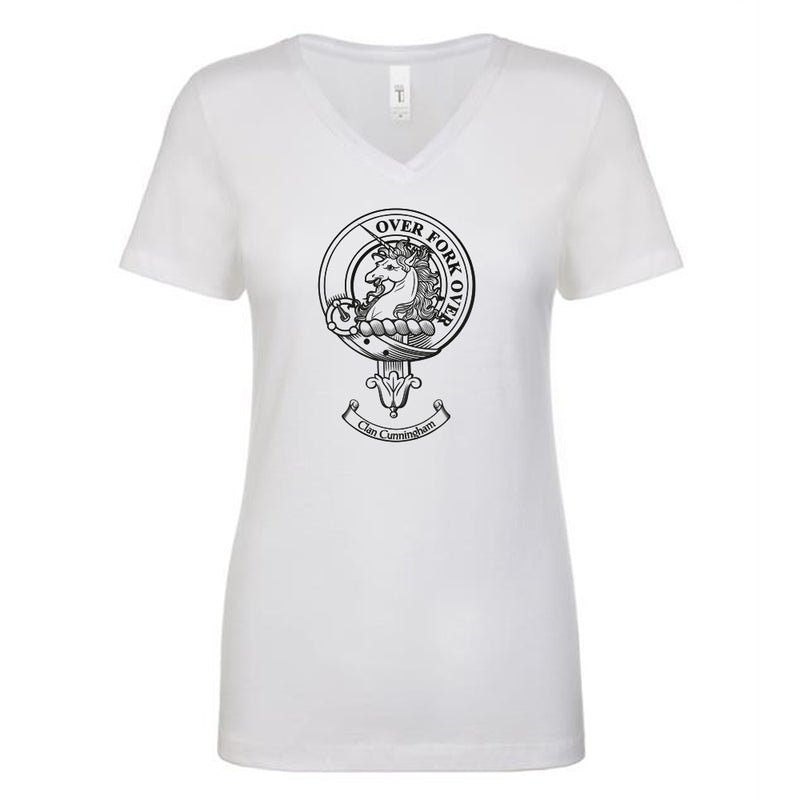 Cunningham Clan Crest Ladies Ouline T-Shirt