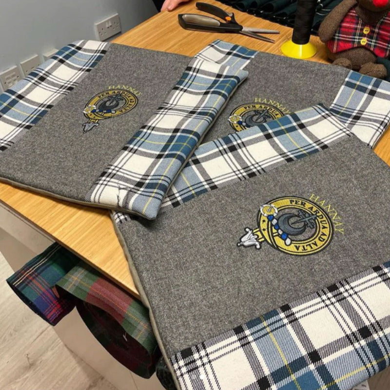 3 x Embroidered Clan Crest Cushion Covers