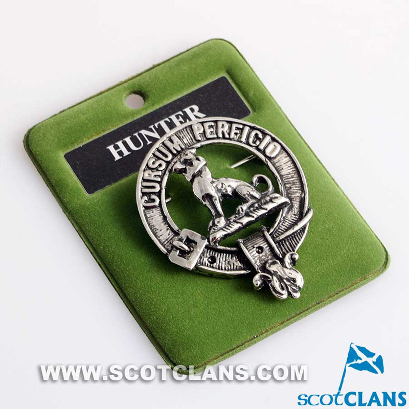 Hunter Clan Crest Badge in Pewter