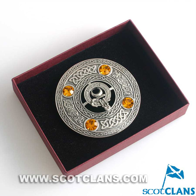 Durie Clan Crest Pewter Plaid Brooch