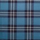 Springweight Wool Tartan Ties - Tartans C-F collection showcases a classic grey and navy plaid tie, versatile for both casual and professional settings.
