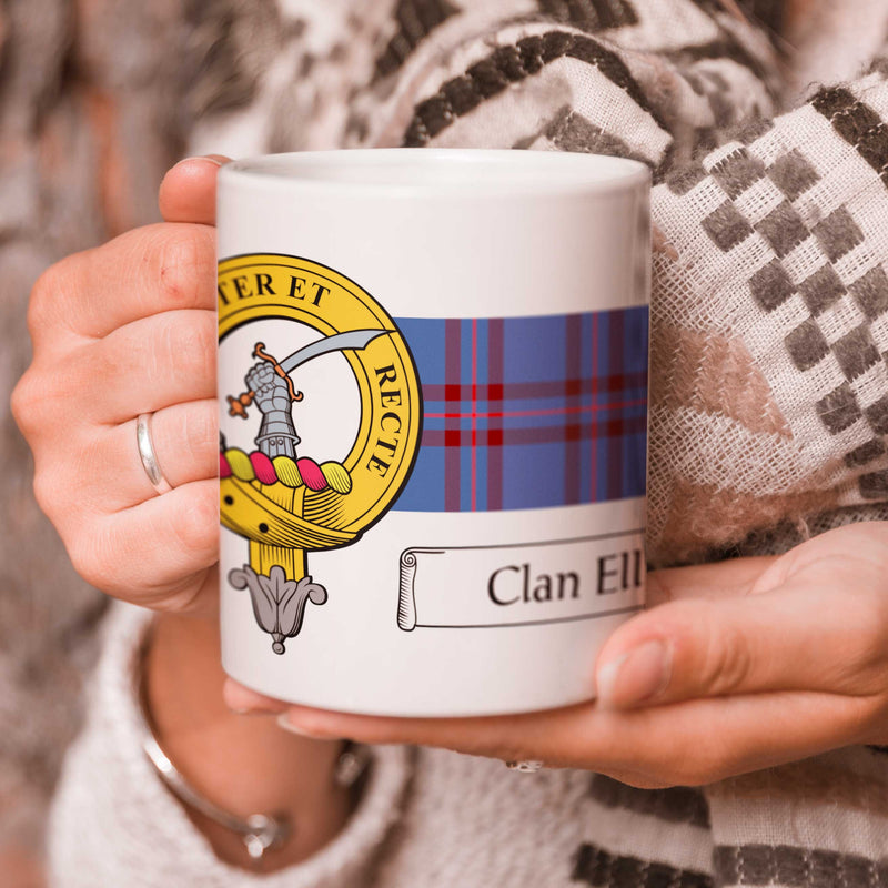 Elliot Clan Crest and Tartan Mug