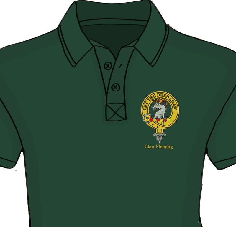 Fleming Clan Crest Embroidered Polo
