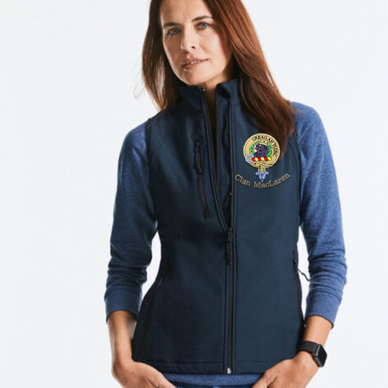 Ladies Micro Fleece Bodywarmer with Embroidered Clan Crest