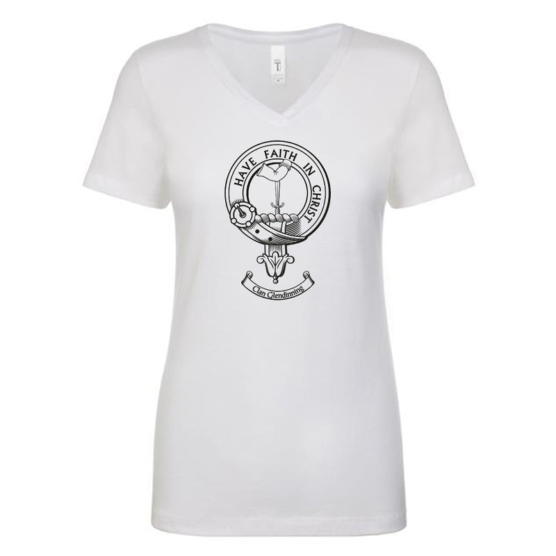 Glendinning Clan Crest Ladies Ouline T-Shirt