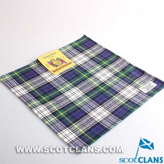Wool Tartan Pocket Square in Gordon Dress Modern Tartan
