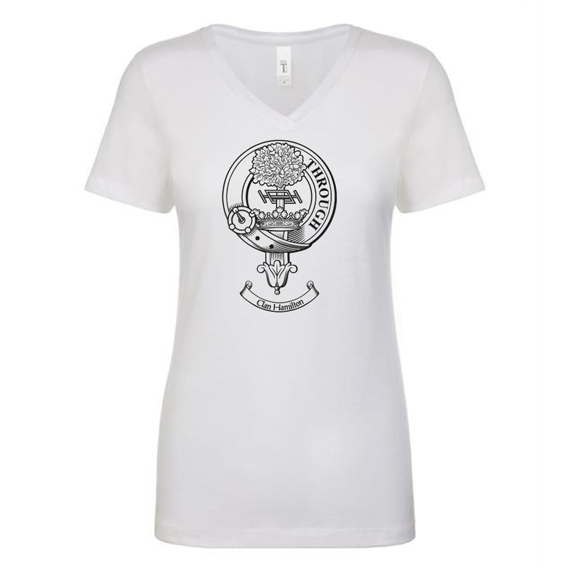 Hamilton Clan Crest Ladies Ouline T-Shirt
