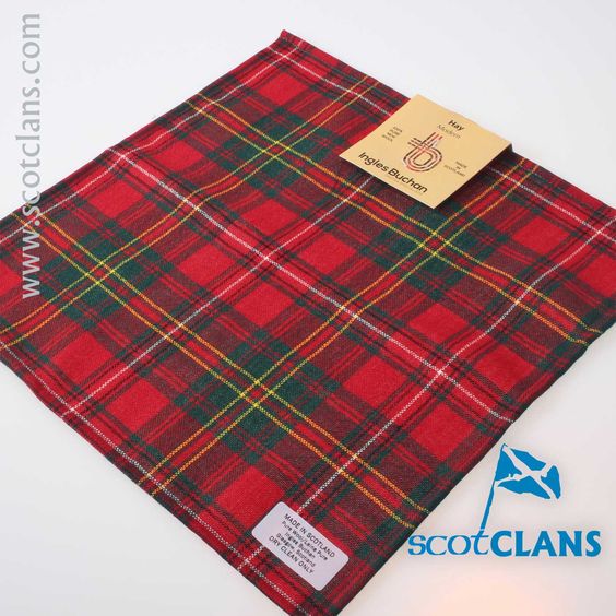 Wool Tartan Pocket Square in Hay Modern Tartan