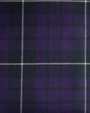 Heavy Weight Tartan per meter fabric displayed on a measuring table, highlighting its extra wide width of 140cm.