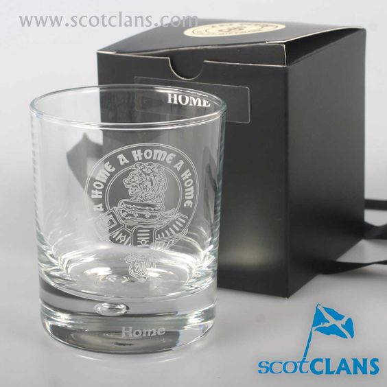 Clan Crest Whisky Glass with Home Crest