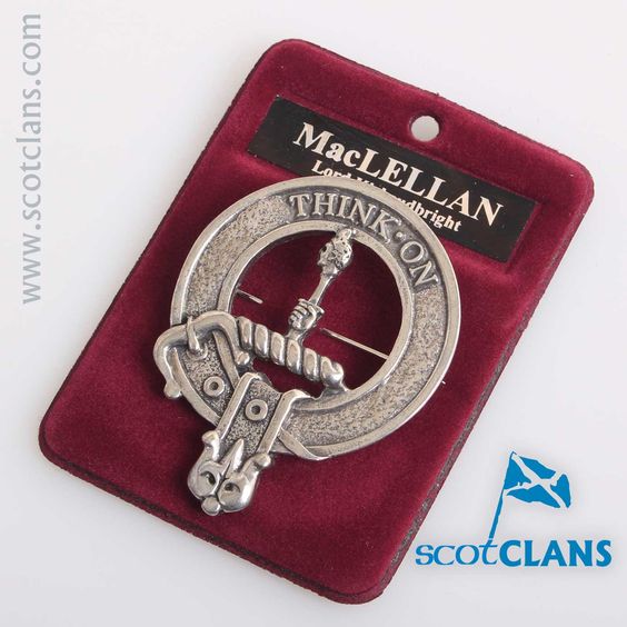 MacLellan Clan Crest Badge in Pewter