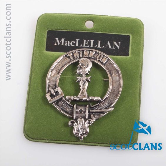 MacLellan Clan Crest Badge in Pewter