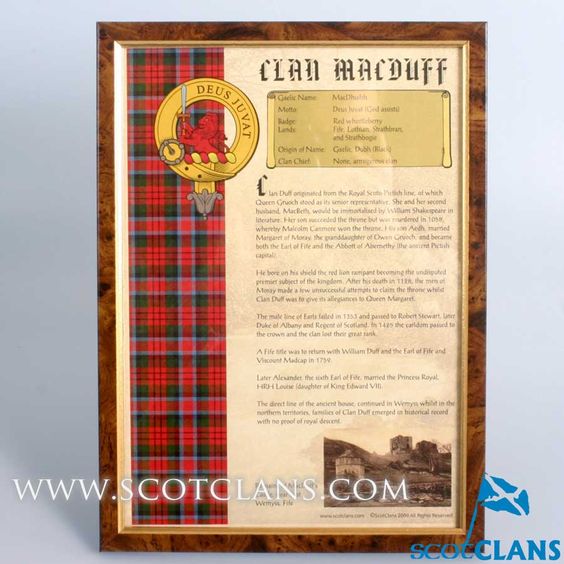 MacDuff Clan History Print - Choose Framed or Unframed
