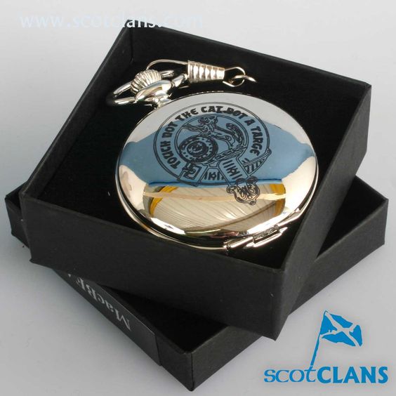 MacBean Clan Crest Engraved Pocket Watch