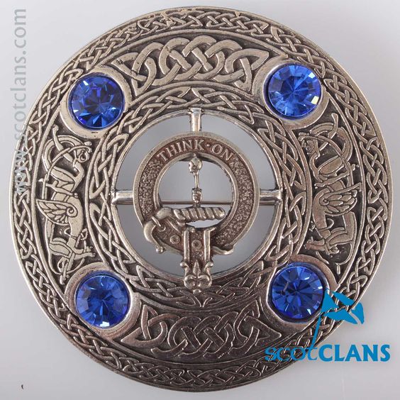 MacLellan Clan Crest Pewter Plaid Brooch