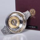 MacKay Clan Crest Quaich with Gold Trim