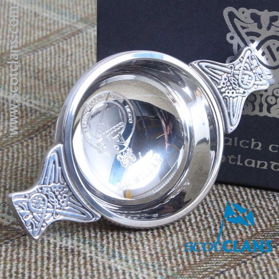 MacMillan Clan Crest Engraved Quaich.