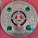 MacLean Clan Crest Pewter Plaid Brooch