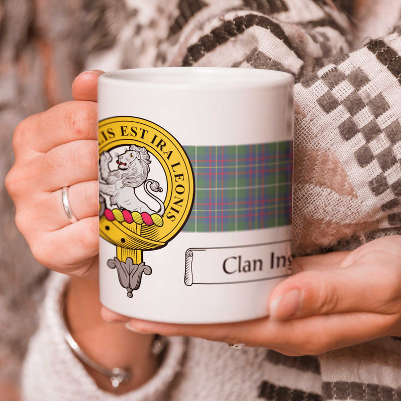 Inglis Clan Crest and Tartan Mug