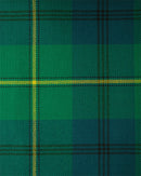 Layers of Heavy Weight Tartan fabric in various patterns, emphasizing its double-width design, available at a discounted price H-S.