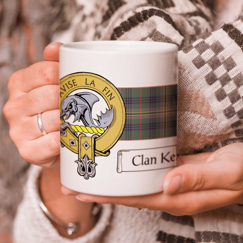 Kennedy Clan Crest and Tartan Mug