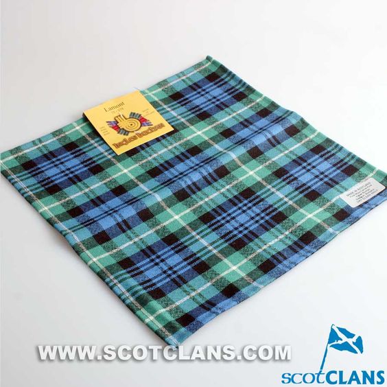 Wool Tartan Pocket Square in Lamont Ancient Tartan