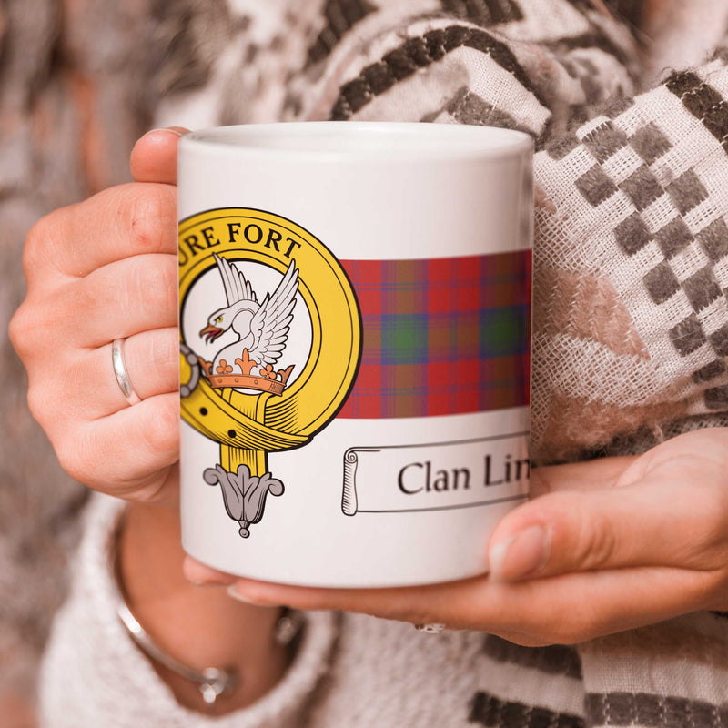 Lindsay Clan Crest and Tartan Mug