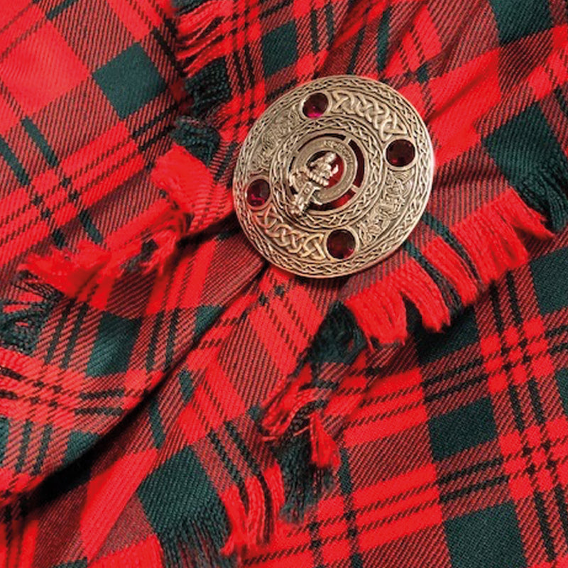 Livingstone Clan Crest Pewter Plaid Brooch
