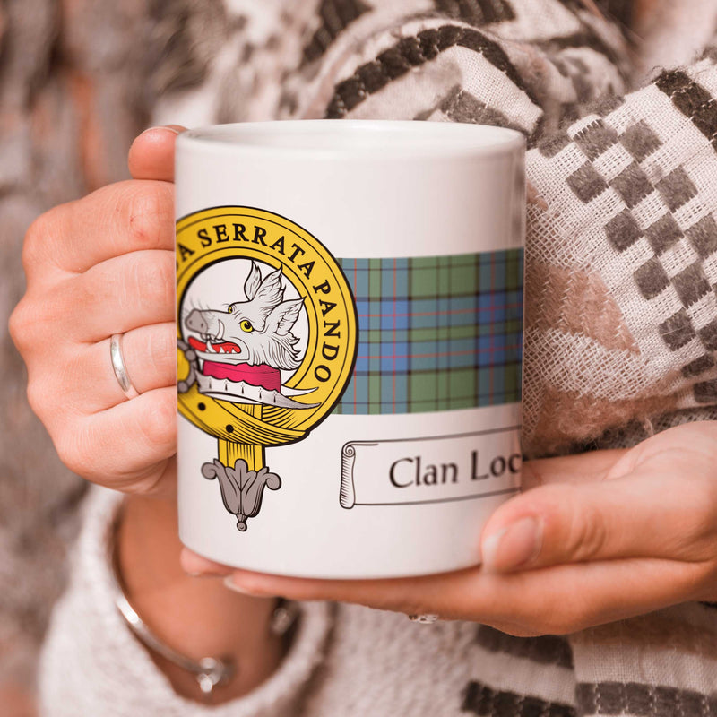 Lockhart Clan Crest and Tartan Mug