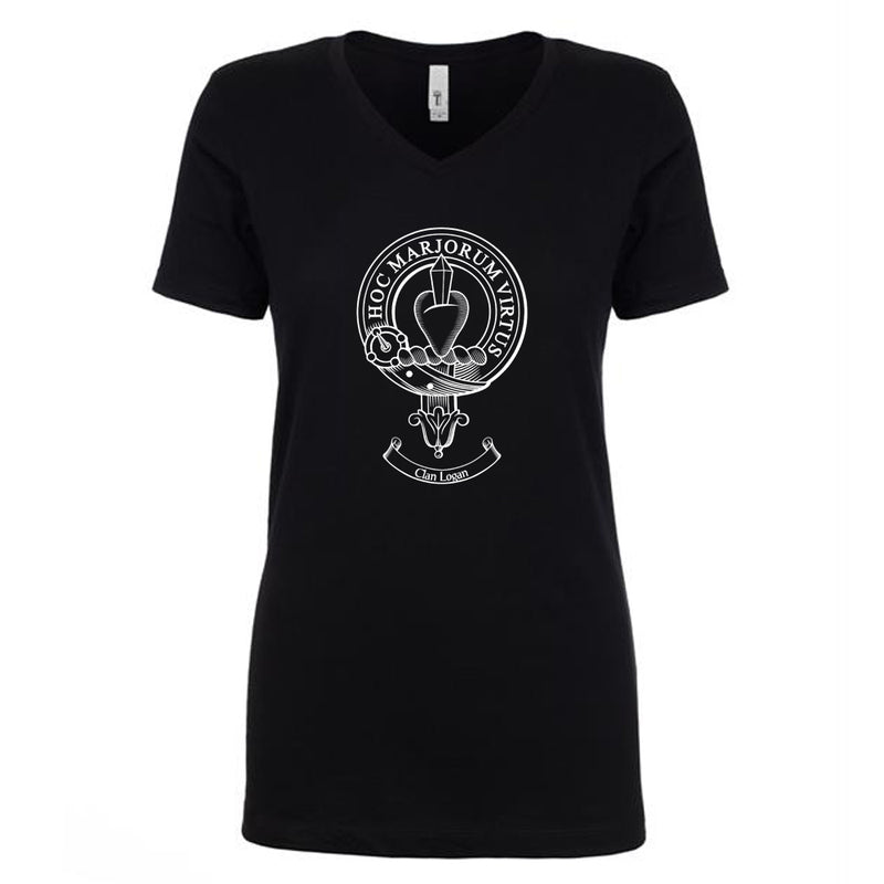 Logan Clan Crest Ladies Ouline T-Shirt