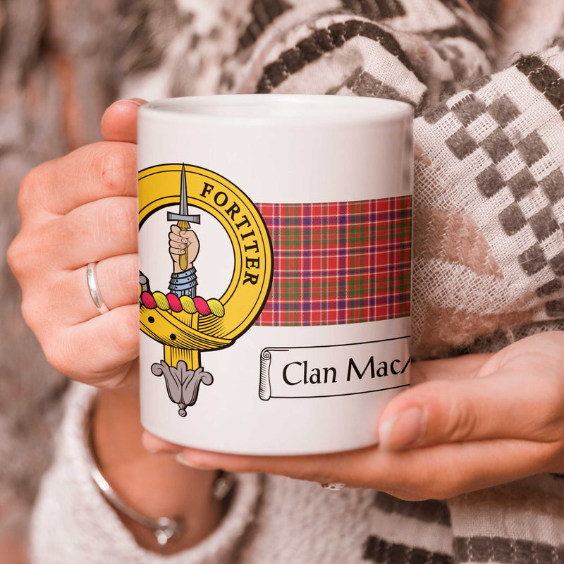 MacAlister Clan Crest and Tartan Mug