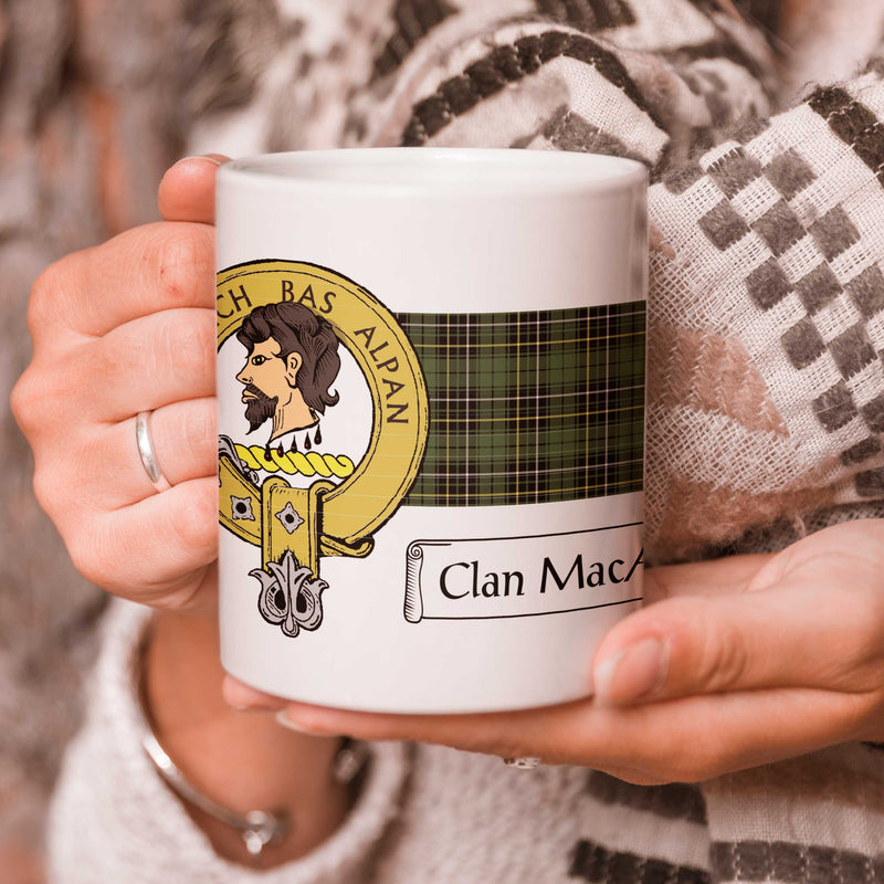 MacAlpine Clan Crest and Tartan Mug