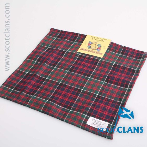 Wool Tartan Pocket Square in MacDonald of Clanranald Modern Tartan
