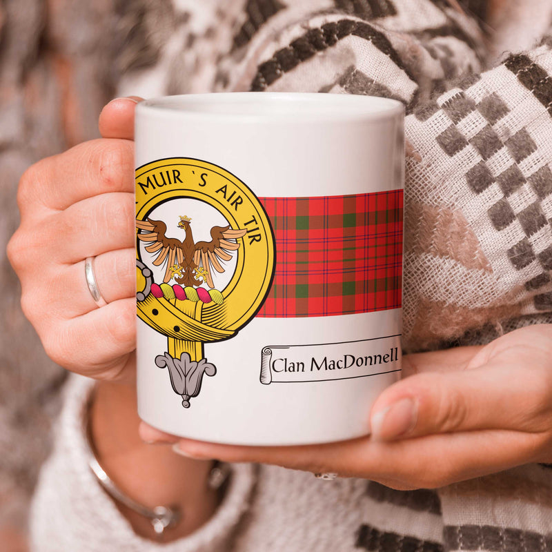 MacDonell of Keppoch Clan Crest and Tartan Mug