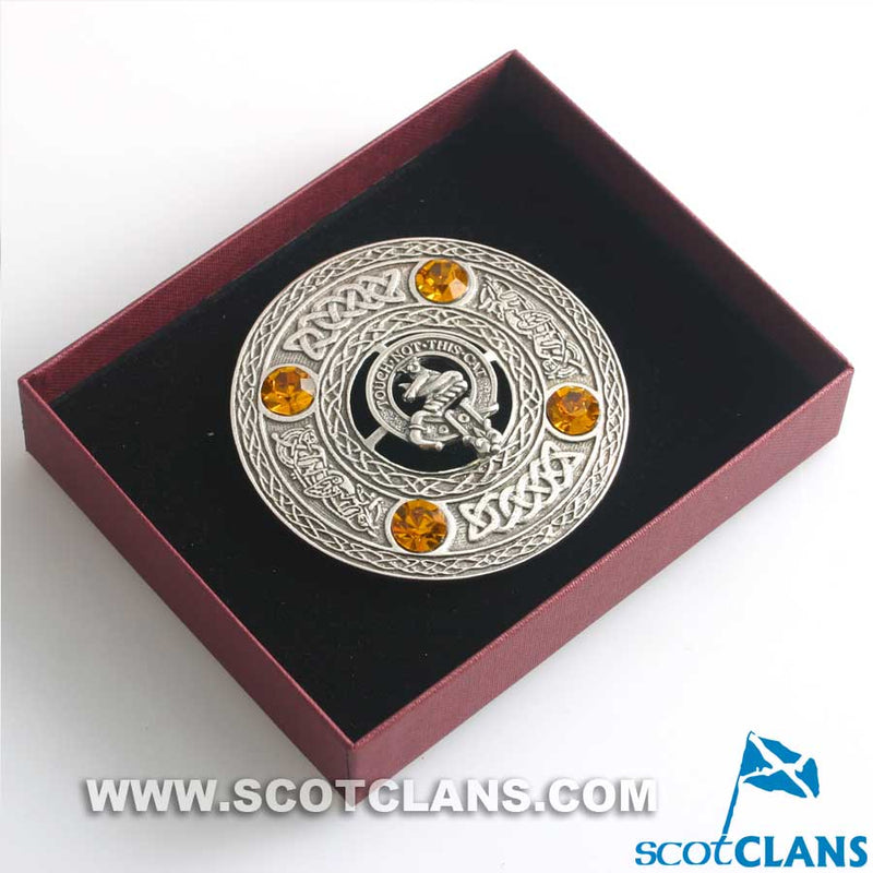 MacGillivray Clan Crest Pewter Plaid Brooch