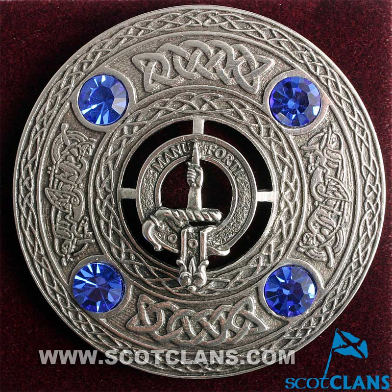 MacKay Clan Crest Pewter Plaid Brooch