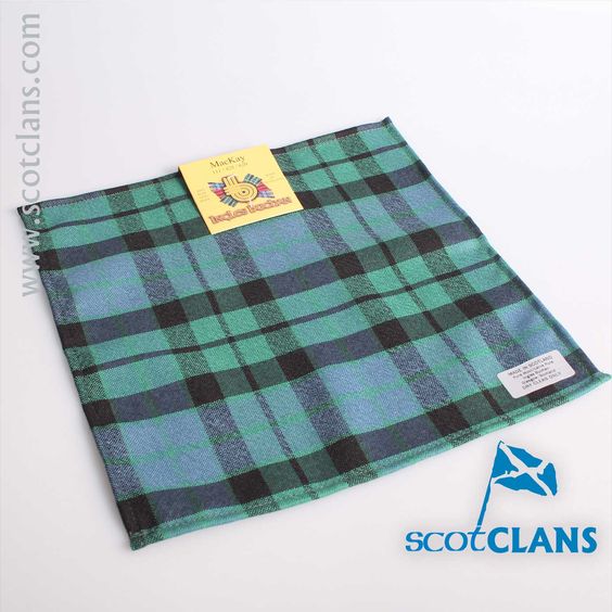 Wool Tartan Pocket Square in MacKay Ancient Tartan